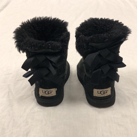 UGG Kids Bailey Bow Black Boots (S/N 3280T)/ Size: 10 Toddler - Picture 2 of 11